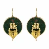 Boucles d'oreilles jaspes sanguins et cadenas