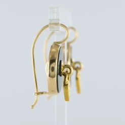 Boucles d'oreilles jaspes sanguins et cadenas