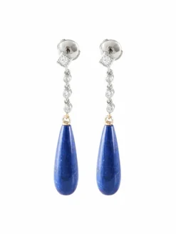 Boucles d'oreilles Lapis lazuli Diamants