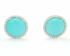 Boucles d'oreilles Leo Pizzo avec turquoise et diamants