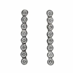 Boucles d'oreilles Ligne Or blanc Diamant