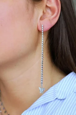 Boucles d'oreilles Ligne Or blanc Diamant