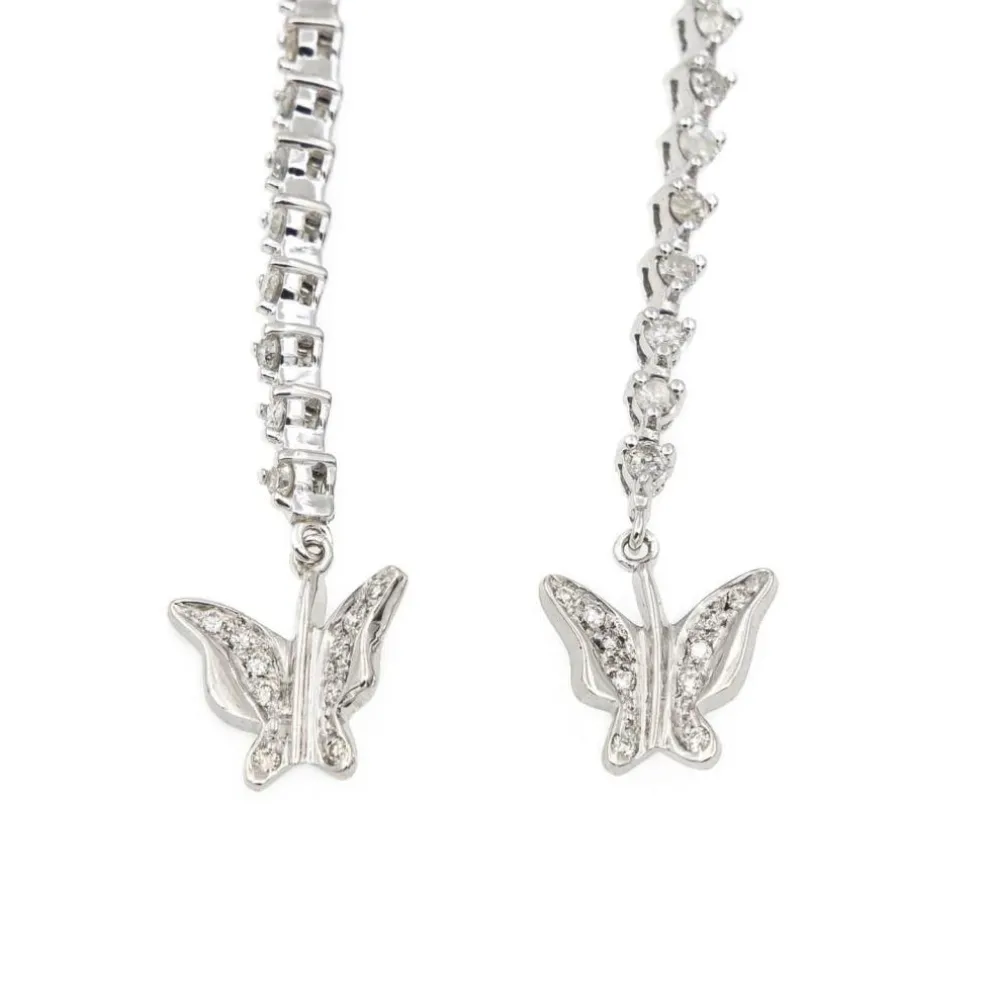 Boucles d'oreilles Ligne Or blanc Diamant