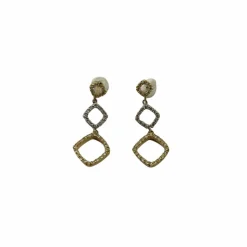Boucles d’oreilles longues or jaune diamants
