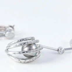 Boucles d'oreilles Lorenz Baümer en Or, Diamants et Perles de Tahiti