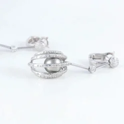 Boucles d'oreilles Lorenz Baümer en Or, Diamants et Perles de Tahiti