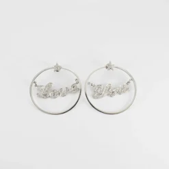 Boucles d'oreilles LOVE YOU en or blanc, diamants