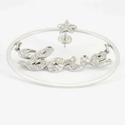 Boucles d'oreilles LOVE YOU en or blanc, diamants