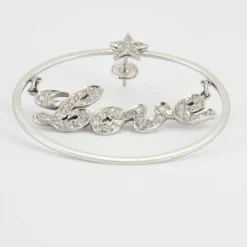Boucles d'oreilles LOVE YOU en or blanc, diamants