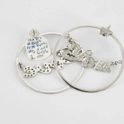 Boucles d'oreilles LOVE YOU en or blanc, diamants