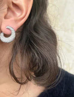 BOUCLES D'OREILLES "LUNA" OR & DIAMANTS