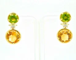 Boucles d'oreilles Mangiarotti avec quartz et diamants