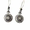 Boucles d'oreilles marguerite or, saphirs et diamants