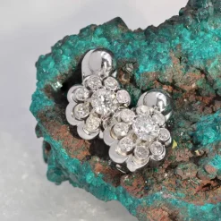 Boucles d'oreilles marguerite diamants clips