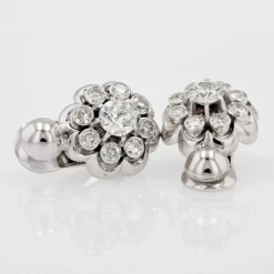 Boucles d'oreilles marguerite diamants clips