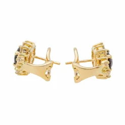 Boucles d'oreilles Marguerite Or jaune Grenat