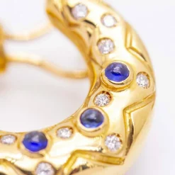 Boucles d'oreilles MEDIALUNA en or jaune et diamants