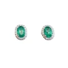 Boucles d'Oreilles émeraude Et Diamants, Or Blanc