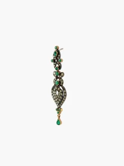Boucles d'oreilles émeraudes et diamants