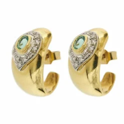 Boucles d'oreilles émeraudes diamants