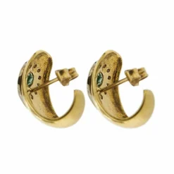 Boucles d'oreilles émeraudes diamants