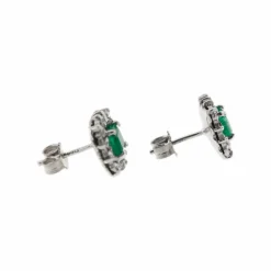 Boucles d'oreilles émeraudes et diamants