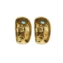 Boucles d'oreilles émeraudes diamants