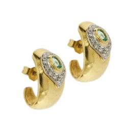 Boucles d'oreilles émeraudes diamants