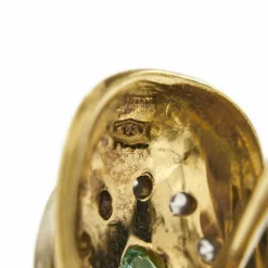 Boucles d'oreilles émeraudes diamants