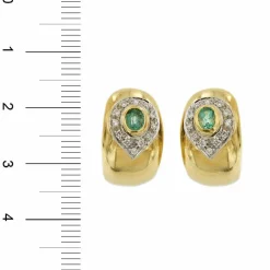 Boucles d'oreilles émeraudes diamants