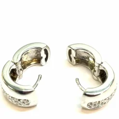 Boucles d’oreilles mini-créoles or blanc et diamants