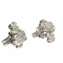 Boucles d'oreilles modernes en or blanc du 20e siècle avec diamants certifiés HRD