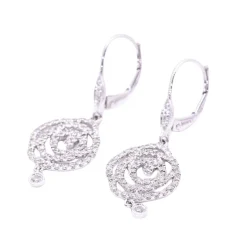 Boucles d'oreilles MONAKAL en or blanc et diamants