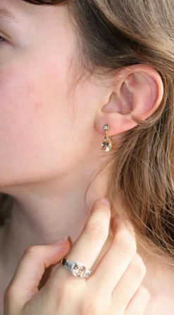 Boucles d'oreilles morganites et diamants