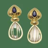 Boucles d'oreilles Nacre, saphir, or jaune
