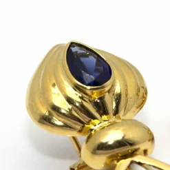 Boucles d'oreilles Nacre, saphir, or jaune