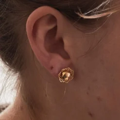 Boucles d'oreilles Napoléon III Or Rose