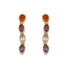 BOUCLES D'OREILLES NAVETTE PIERRES FINES