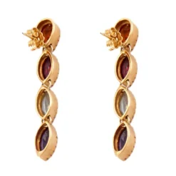 BOUCLES D'OREILLES NAVETTE PIERRES FINES