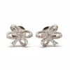 Boucles d'oreilles noeuds diamants or blanc