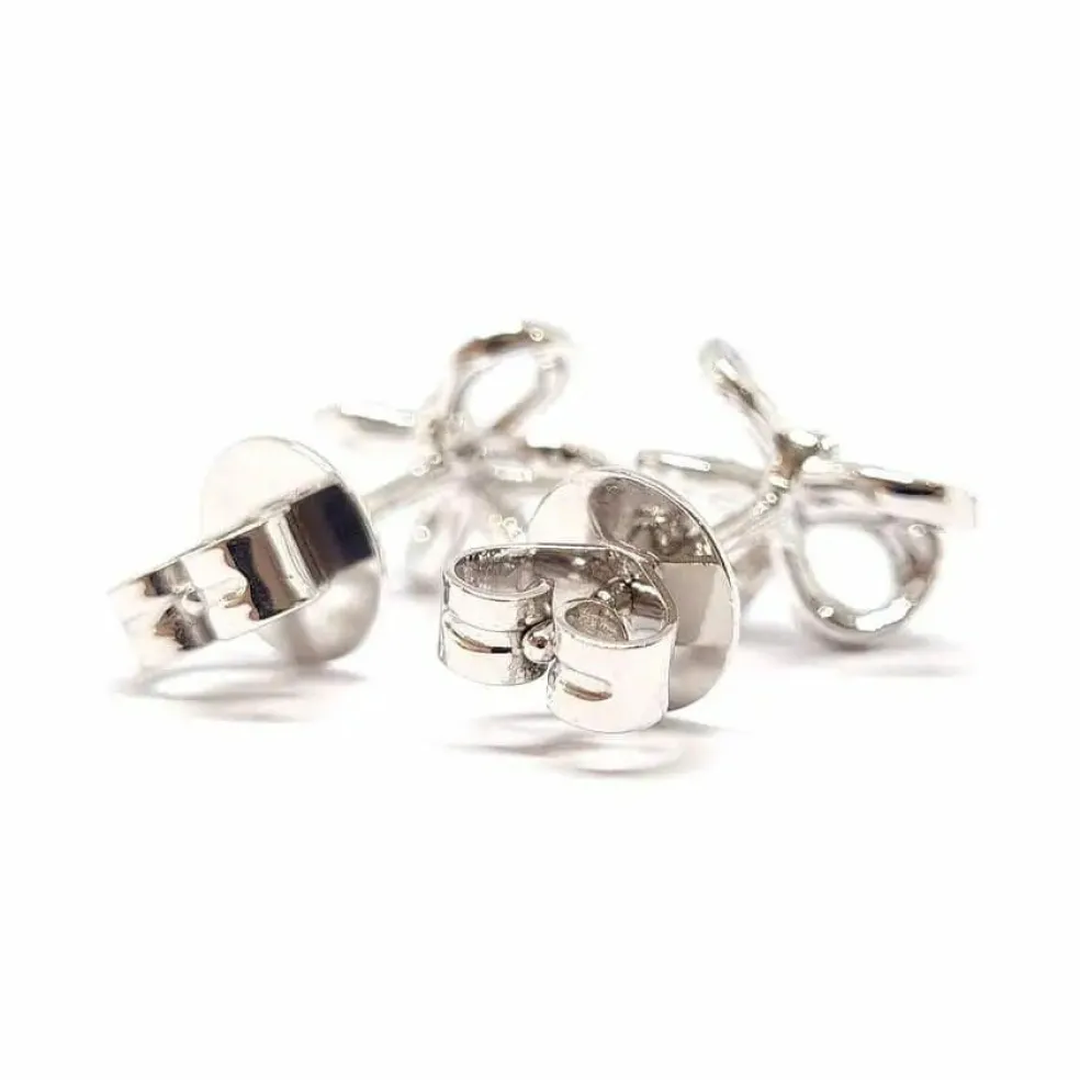 Boucles d'oreilles noeuds diamants or blanc
