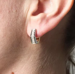Boucles d'oreilles octogonales diamants