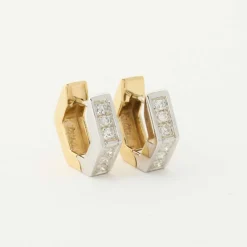Boucles d'oreilles octogonales diamants