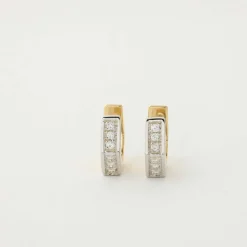 Boucles d'oreilles octogonales diamants