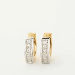 Boucles d'oreilles octogonales diamants