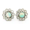 Boucles d'Oreilles Opale Diamant Platine