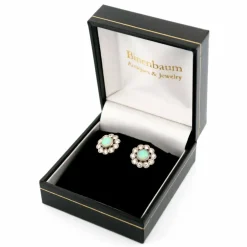 Boucles d'Oreilles Opale Diamant Platine