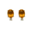 Boucles d'oreilles or blanc saphir jaune diamants