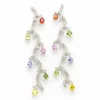 Boucles d'oreilles Or blanc Diamants Saphirs