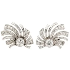 Boucles d'oreilles Or blanc Diamant
